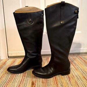 Sam Edelman Wide Calf Penny Black Boots size 6.5